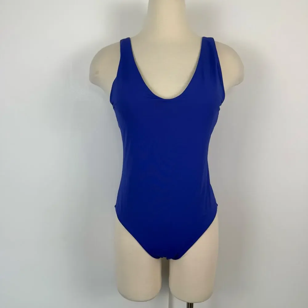 Athleta Seychelles One-Piece Swimsuit with Built-In Shelf Bra in Yacht Blue M